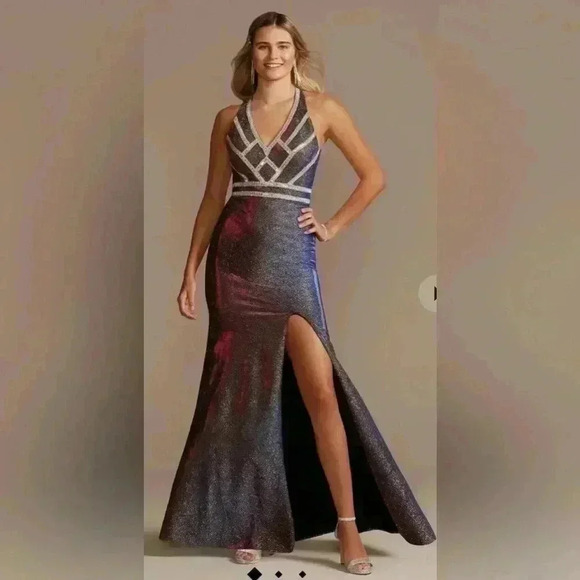 Juniors Size 11 Blondie Nites Iridescent Formal Gown - Picture 1 of 7